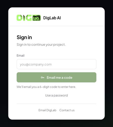 Client portal sign-in with email and password options