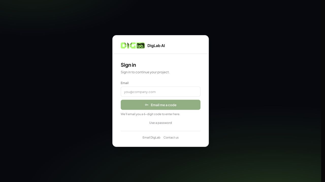 Client portal sign-in with email and password options